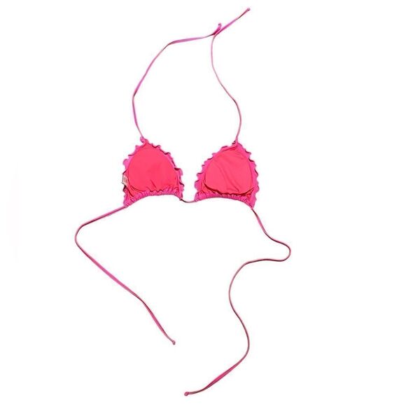 Relleciga Women’s Neon Rose Ruffle Bikini Swimsuit Top, Size L - Picture 4 of 7